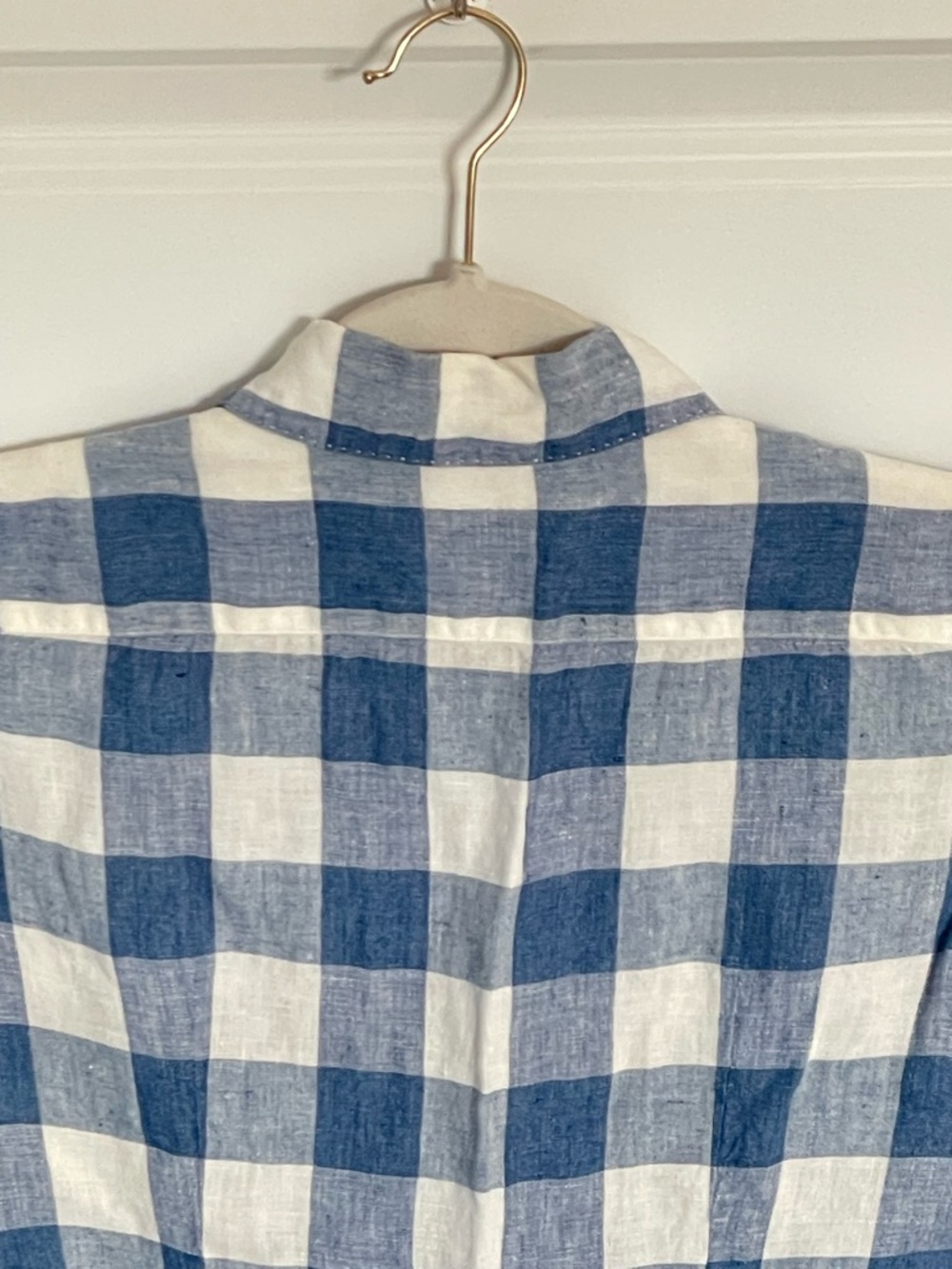 Ralph Lauren Blue & White Gingham Linen Long Sleeve Shirt Size 2 54428 - Picture 8 of 13